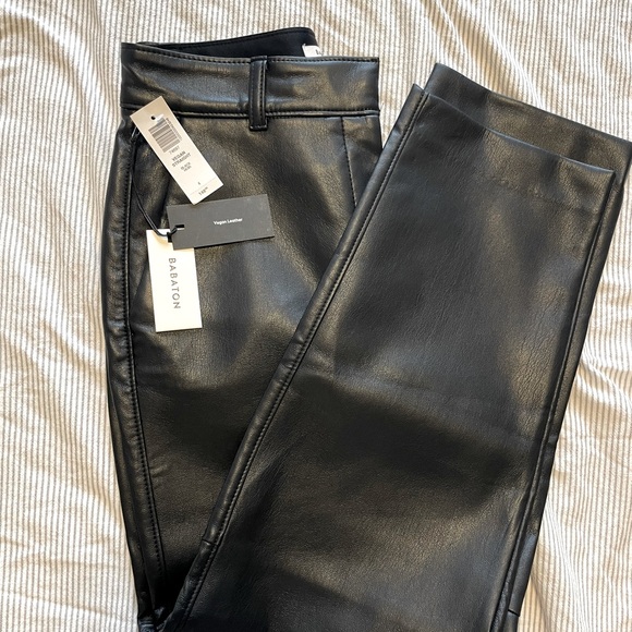 Babaton Vegan Straight Leather Pants (size 4) - Picture 2 of 11